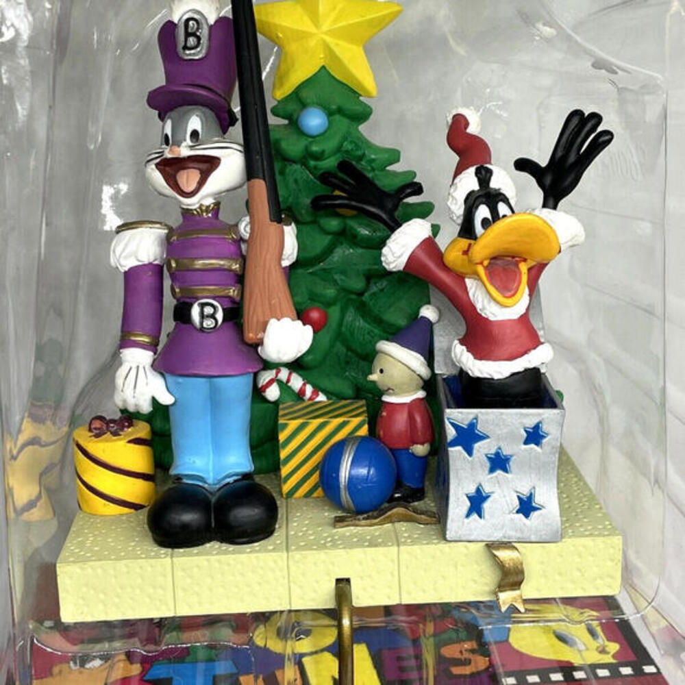 Looney Tunes Bugs Bunny Daffy Duck Christmas Stocking Hanger Vintage 1996